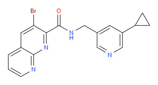3-bromo-N-((5-cyclopropylpyridin-3-yl)methyl)-1,8-naphthyridine-2-carboxamide