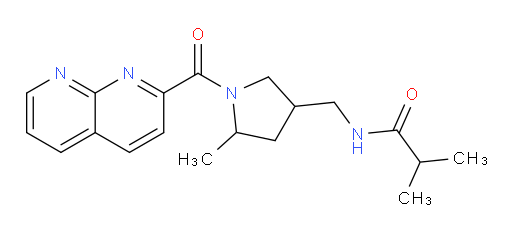N-((5-methyl-1-(1,8-naphthyridine-2-carbonyl)pyrrolidin-3-yl)methyl)isobutyramide