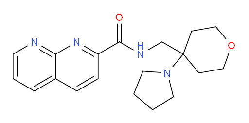 N-((4-(pyrrolidin-1-yl)tetrahydro-2H-pyran-4-yl)methyl)-1,8-naphthyridine-2-carboxamide