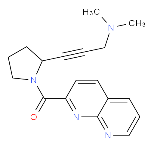(2-(3-(dimethylamino)prop-1-yn-1-yl)pyrrolidin-1-yl)(1,8-naphthyridin-2-yl)methanone