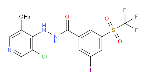 N'-(3-chloro-5-methylpyridin-4-yl)-3-iodo-5-((trifluoromethyl)sulfonyl)benzohydrazide