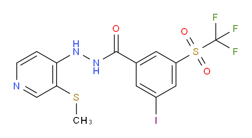 3-iodo-N'-(3-(methylthio)pyridin-4-yl)-5-((trifluoromethyl)sulfonyl)benzohydrazide