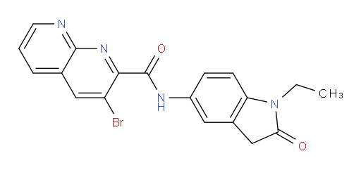 3-bromo-N-(1-ethyl-2-oxoindolin-5-yl)-1,8-naphthyridine-2-carboxamide