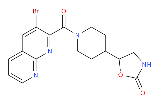 5-(1-(3-bromo-1,8-naphthyridine-2-carbonyl)piperidin-4-yl)oxazolidin-2-one