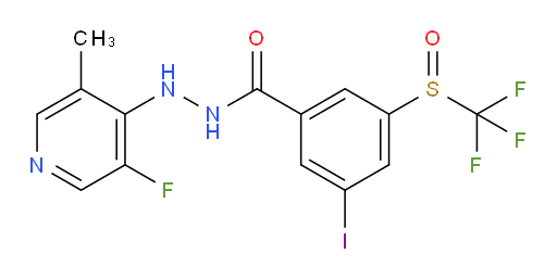 N'-(3-fluoro-5-methylpyridin-4-yl)-3-iodo-5-((trifluoromethyl)sulfinyl)benzohydrazide