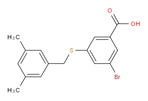 3-bromo-5-((3,5-dimethylbenzyl)thio)benzoic acid