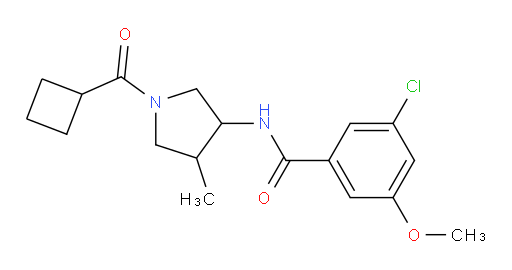 3-chloro-N-(1-(cyclobutanecarbonyl)-4-methylpyrrolidin-3-yl)-5-methoxybenzamide