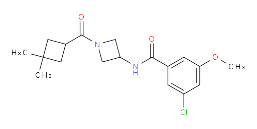 3-chloro-N-(1-(3,3-dimethylcyclobutanecarbonyl)azetidin-3-yl)-5-methoxybenzamide