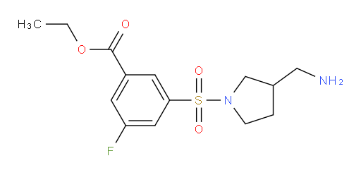 ethyl 3-((3-(aminomethyl)pyrrolidin-1-yl)sulfonyl)-5-fluorobenzoate