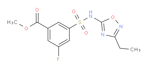 methyl 3-(N-(3-ethyl-1,2,4-oxadiazol-5-yl)sulfamoyl)-5-fluorobenzoate