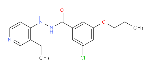 3-chloro-N'-(3-ethylpyridin-4-yl)-5-propoxybenzohydrazide