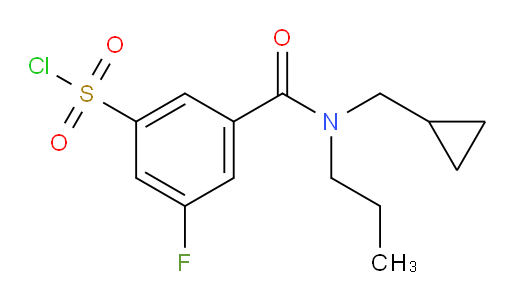3-((cyclopropylmethyl)(propyl)carbamoyl)-5-fluorobenzene-1-sulfonyl chloride