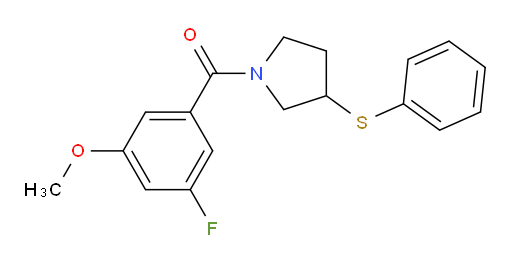 (3-fluoro-5-methoxyphenyl)(3-(phenylthio)pyrrolidin-1-yl)methanone