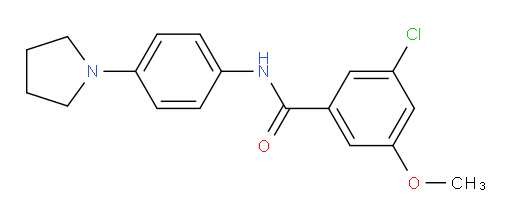 3-chloro-5-methoxy-N-(4-(pyrrolidin-1-yl)phenyl)benzamide