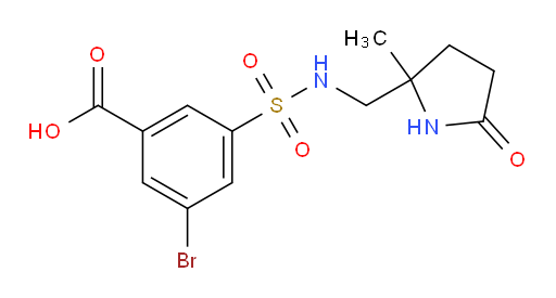 3-bromo-5-(N-((2-methyl-5-oxopyrrolidin-2-yl)methyl)sulfamoyl)benzoic acid