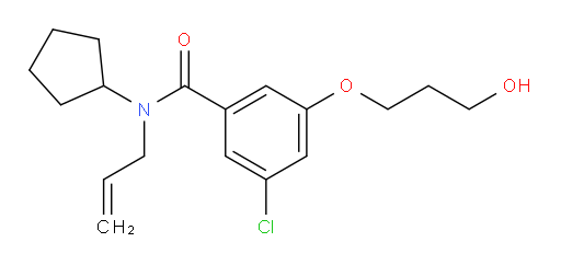 N-allyl-3-chloro-N-cyclopentyl-5-(3-hydroxypropoxy)benzamide