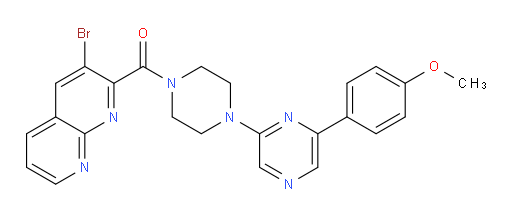 (3-bromo-1,8-naphthyridin-2-yl)(4-(6-(4-methoxyphenyl)pyrazin-2-yl)piperazin-1-yl)methanone