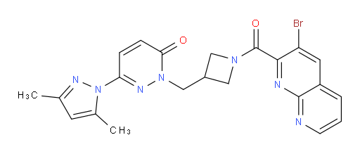 2-((1-(3-bromo-1,8-naphthyridine-2-carbonyl)azetidin-3-yl)methyl)-6-(3,5-dimethyl-1H-pyrazol-1-yl)pyridazin-3(2H)-one