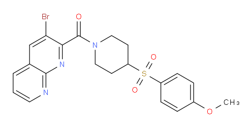 (3-bromo-1,8-naphthyridin-2-yl)(4-((4-methoxyphenyl)sulfonyl)piperidin-1-yl)methanone