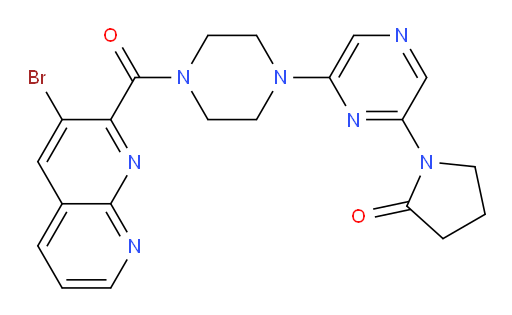 1-(6-(4-(3-bromo-1,8-naphthyridine-2-carbonyl)piperazin-1-yl)pyrazin-2-yl)pyrrolidin-2-one