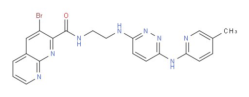 3-bromo-N-(2-((6-((5-methylpyridin-2-yl)amino)pyridazin-3-yl)amino)ethyl)-1,8-naphthyridine-2-carboxamide