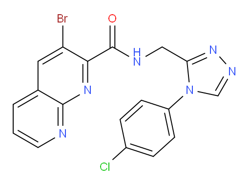3-bromo-N-((4-(4-chlorophenyl)-4H-1,2,4-triazol-3-yl)methyl)-1,8-naphthyridine-2-carboxamide