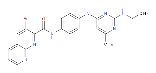 3-bromo-N-(4-((2-(ethylamino)-6-methylpyrimidin-4-yl)amino)phenyl)-1,8-naphthyridine-2-carboxamide