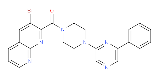 (3-bromo-1,8-naphthyridin-2-yl)(4-(6-phenylpyrazin-2-yl)piperazin-1-yl)methanone