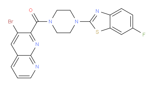 (3-bromo-1,8-naphthyridin-2-yl)(4-(6-fluorobenzo[d]thiazol-2-yl)piperazin-1-yl)methanone