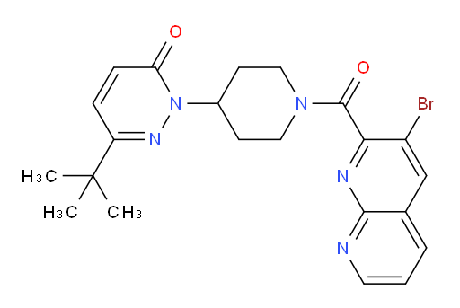 2-(1-(3-bromo-1,8-naphthyridine-2-carbonyl)piperidin-4-yl)-6-(tert-butyl)pyridazin-3(2H)-one