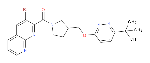 (3-bromo-1,8-naphthyridin-2-yl)(3-(((6-(tert-butyl)pyridazin-3-yl)oxy)methyl)pyrrolidin-1-yl)methanone