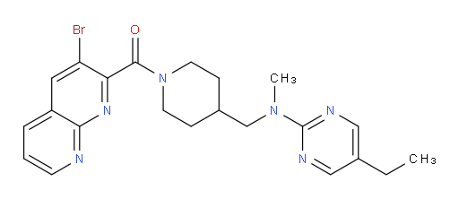 (3-bromo-1,8-naphthyridin-2-yl)(4-(((5-ethylpyrimidin-2-yl)(methyl)amino)methyl)piperidin-1-yl)methanone