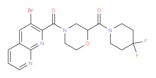 (3-bromo-1,8-naphthyridin-2-yl)(2-(4,4-difluoropiperidine-1-carbonyl)morpholino)methanone