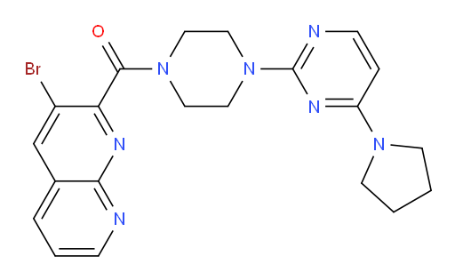 (3-bromo-1,8-naphthyridin-2-yl)(4-(4-(pyrrolidin-1-yl)pyrimidin-2-yl)piperazin-1-yl)methanone