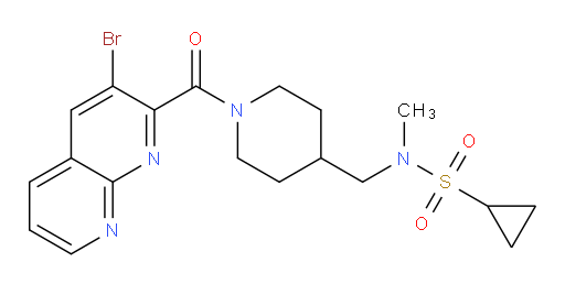 N-((1-(3-bromo-1,8-naphthyridine-2-carbonyl)piperidin-4-yl)methyl)-N-methylcyclopropanesulfonamide