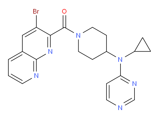 (3-bromo-1,8-naphthyridin-2-yl)(4-(cyclopropyl(pyrimidin-4-yl)amino)piperidin-1-yl)methanone