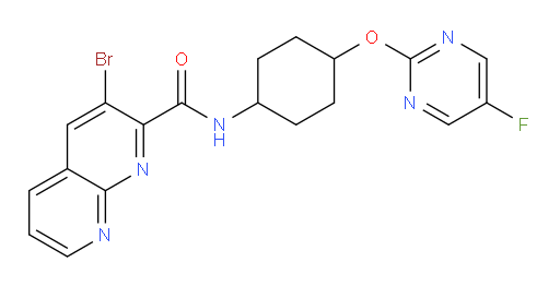 3-bromo-N-(4-((5-fluoropyrimidin-2-yl)oxy)cyclohexyl)-1,8-naphthyridine-2-carboxamide