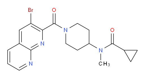 N-(1-(3-bromo-1,8-naphthyridine-2-carbonyl)piperidin-4-yl)-N-methylcyclopropanecarboxamide