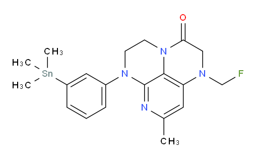 1-(fluoromethyl)-8-methyl-6-(3-(trimethylstannyl)phenyl)-1,2,5,6-tetrahydro-1,3a,6,7-tetraazaphenalen-3(4H)-one