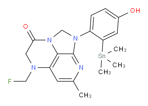 5-(fluoromethyl)-1-(4-hydroxy-2-(trimethylstannyl)phenyl)-7-methyl-4,5-dihydro-1H-1,2a,5,8-tetraazaacenaphthylen-3(2H)-one