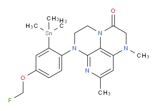 6-(4-(fluoromethoxy)-2-(trimethylstannyl)phenyl)-1,8-dimethyl-1,2,5,6-tetrahydro-1,3a,6,7-tetraazaphenalen-3(4H)-one