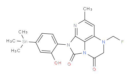 5-(fluoromethyl)-1-(2-hydroxy-4-(trimethylstannyl)phenyl)-7-methyl-4,5-dihydro-1H-1,2a,5,8-tetraazaacenaphthylene-2,3-dione