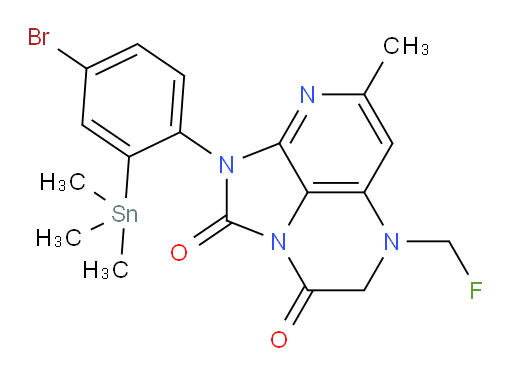1-(4-bromo-2-(trimethylstannyl)phenyl)-5-(fluoromethyl)-7-methyl-4,5-dihydro-1H-1,2a,5,8-tetraazaacenaphthylene-2,3-dione