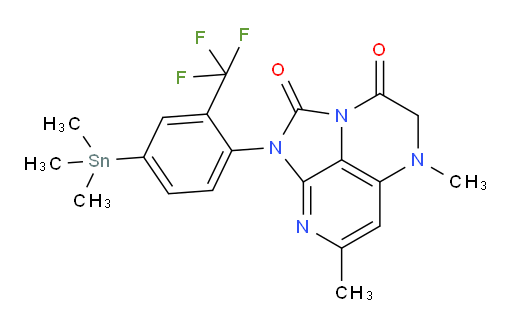 5,7-dimethyl-1-(2-(trifluoromethyl)-4-(trimethylstannyl)phenyl)-4,5-dihydro-1H-1,2a,5,8-tetraazaacenaphthylene-2,3-dione
