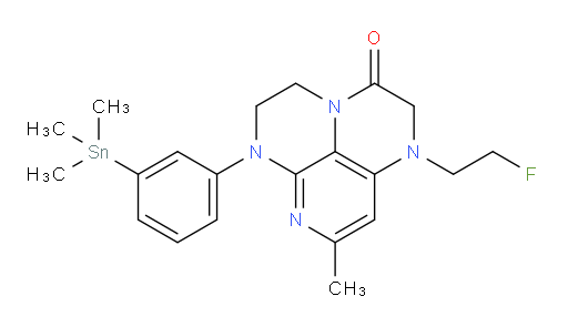 1-(2-fluoroethyl)-8-methyl-6-(3-(trimethylstannyl)phenyl)-1,2,5,6-tetrahydro-1,3a,6,7-tetraazaphenalen-3(4H)-one