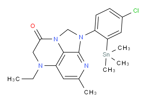 1-(4-chloro-2-(trimethylstannyl)phenyl)-5-ethyl-7-methyl-4,5-dihydro-1H-1,2a,5,8-tetraazaacenaphthylen-3(2H)-one