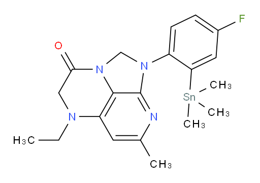 5-ethyl-1-(4-fluoro-2-(trimethylstannyl)phenyl)-7-methyl-4,5-dihydro-1H-1,2a,5,8-tetraazaacenaphthylen-3(2H)-one