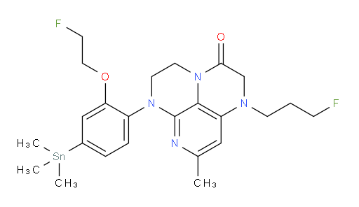 6-(2-(2-fluoroethoxy)-4-(trimethylstannyl)phenyl)-1-(3-fluoropropyl)-8-methyl-1,2,5,6-tetrahydro-1,3a,6,7-tetraazaphenalen-3(4H)-one