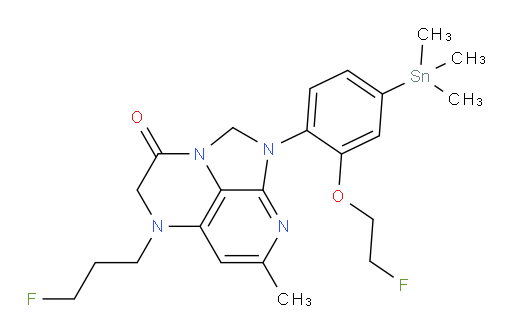 1-(2-(2-fluoroethoxy)-4-(trimethylstannyl)phenyl)-5-(3-fluoropropyl)-7-methyl-4,5-dihydro-1H-1,2a,5,8-tetraazaacenaphthylen-3(2H)-one