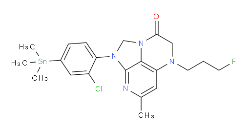 1-(2-chloro-4-(trimethylstannyl)phenyl)-5-(3-fluoropropyl)-7-methyl-4,5-dihydro-1H-1,2a,5,8-tetraazaacenaphthylen-3(2H)-one